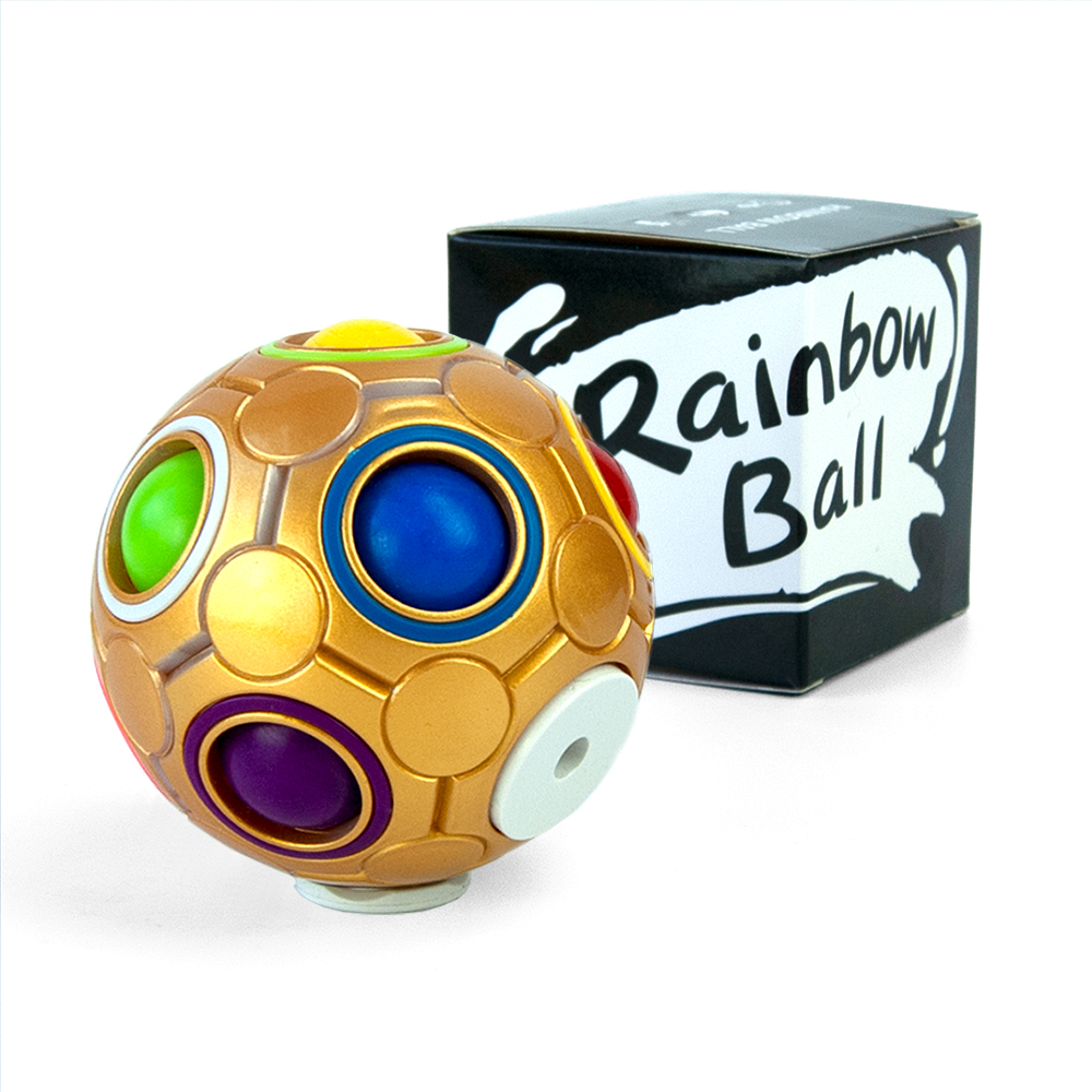 Головоломка антистресс 3D Пятнашки IQ Rainbow Ball (золото) Головоломка антистресс 3D Пятнашки IQ Rainbow Ball (золото)