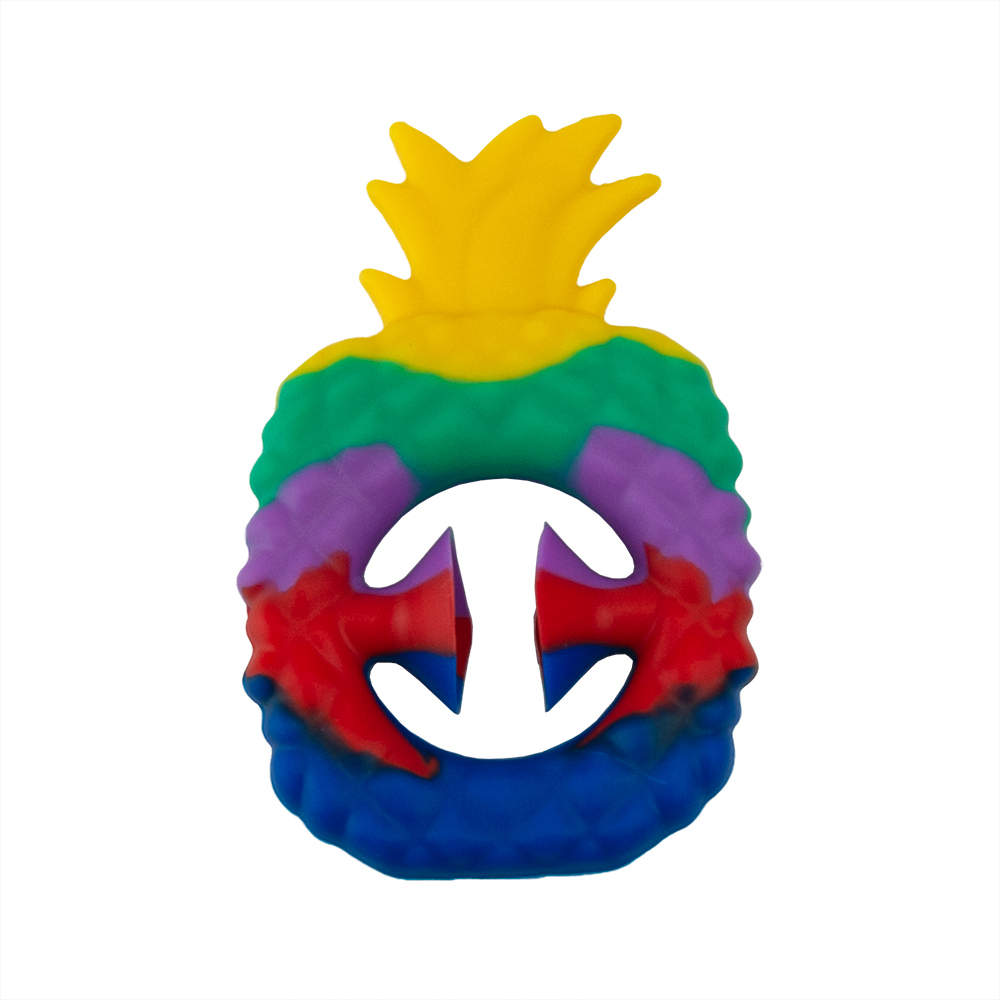 Антистресс игрушка Pop It Эспандер снаппер ананас (радужная)