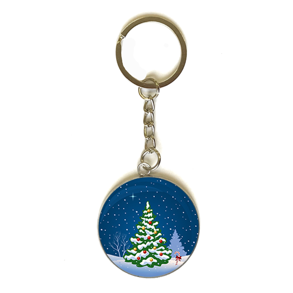 3D брелок новогодний Елка в снегу 3,5см 3D брелок новогодний Елка в снегу 3,5см