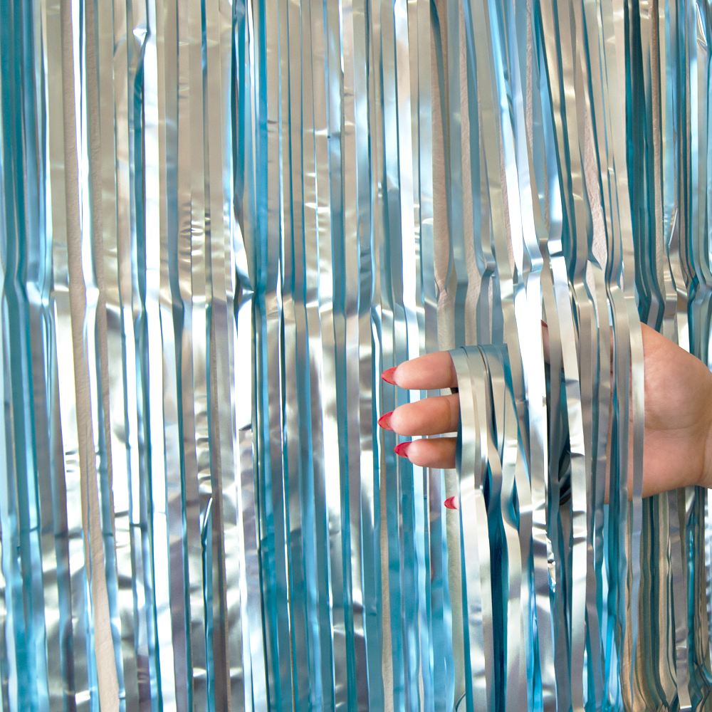 Шторка для фотозоны матовая  1х2м голубая