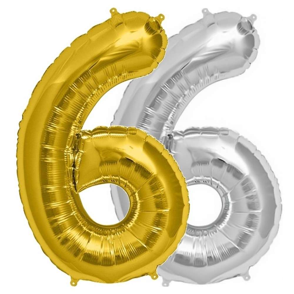 Шарик Цифра (45см) золото 6 Шарик Цифра (45см) золото 6