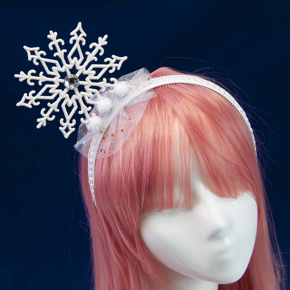 Аксессуар новогодний обруч 52101 Снежинка 10657 белая Аксессуар новогодний обруч 52101 Снежинка 10657 белая