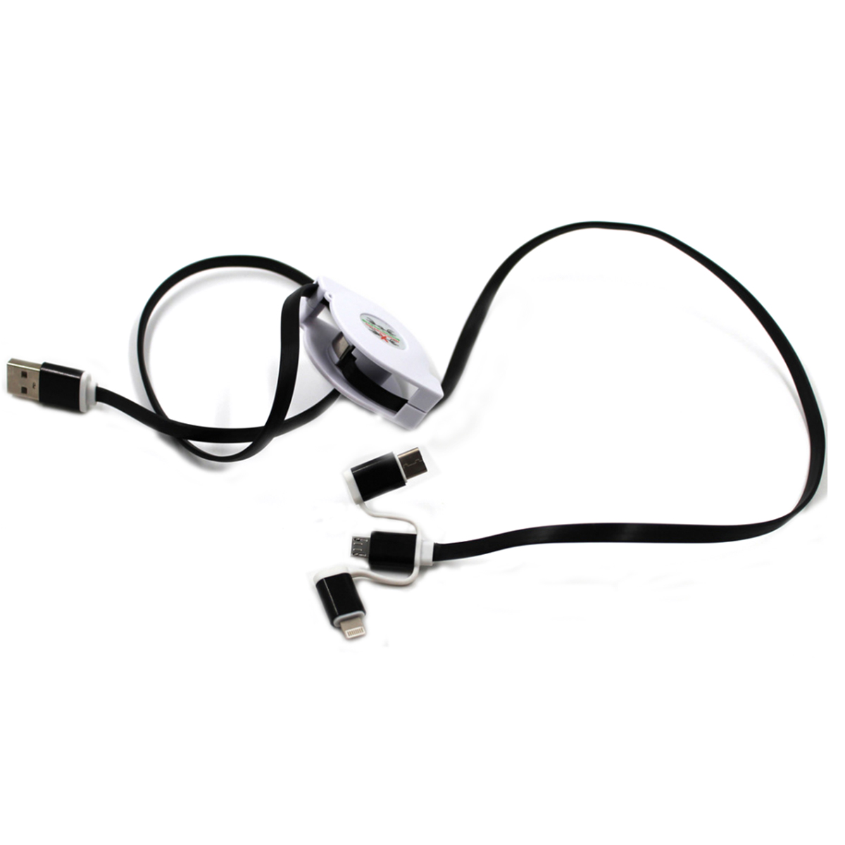 Кабель USB - Lightning + Micro USB + Type-C Pull Push Улитка Кабель USB - Lightning + Micro USB + Type-C Pull Push Улитка