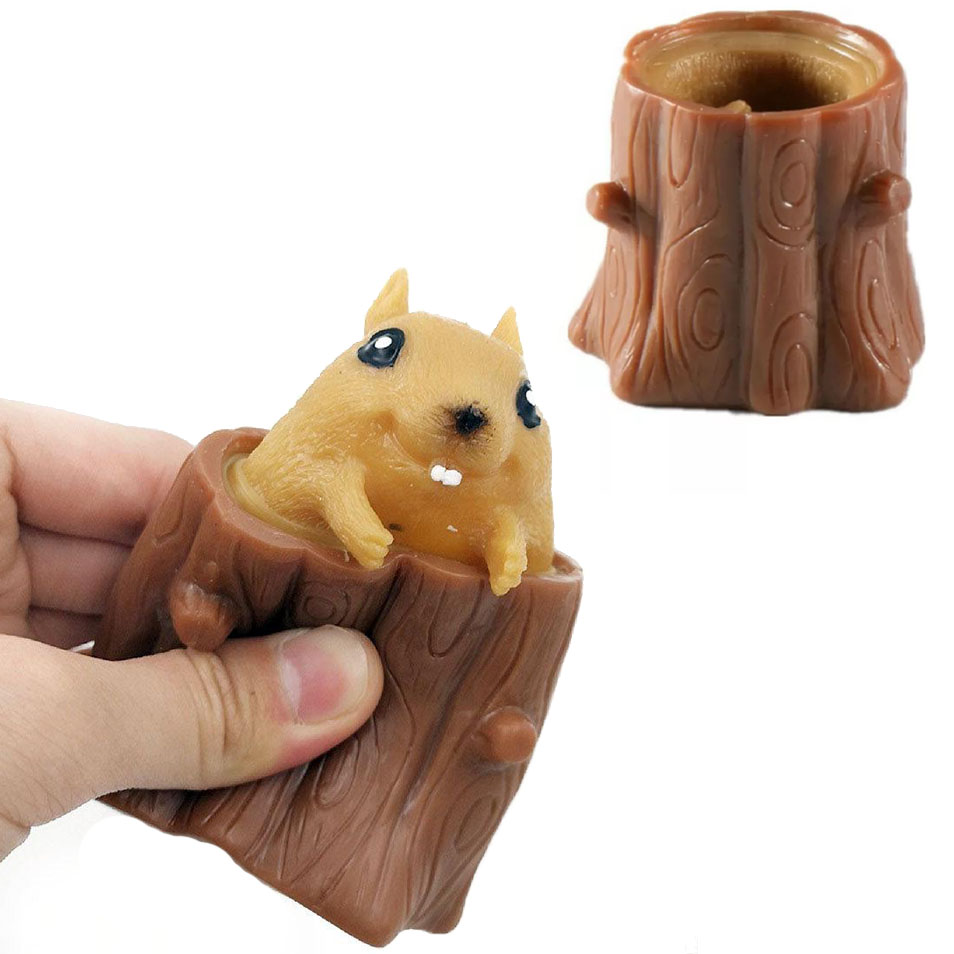 Игрушка антистресс Pop It Фуфлик - выпрыгивающая белка Ultra-Soft Pillow Plush