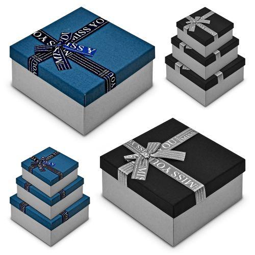 Коробка подарочная "Miss you" 3шт/наб 19*19*10/17*17*8/15*15*7см Коробка подарочная "Miss you" 3шт/наб 19*19*10/17*17*8/15*15*7см