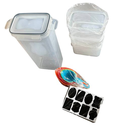 Контейнеры пищевые с наклейками, маркером и мерными ложками 24шт/наб 0.8/1.4/2.0/2.8л Контейнеры пищевые с наклейками, маркером и мерными ложками 24шт/наб 0.8/1.4/2.0/2.8л