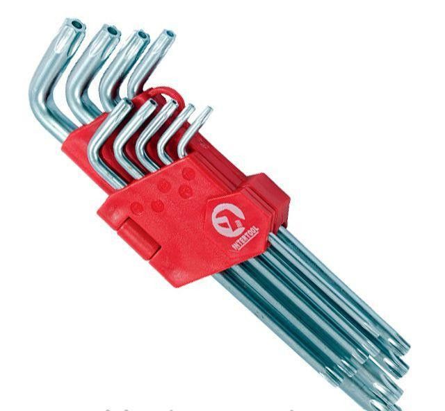 Набор Г-образных ключей TORX 9 ед. T10-T50 Cr-V Big Intertool HT-0608