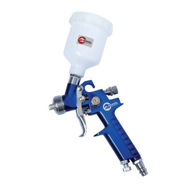 Пистолет покрасочный пневматический HVLP мини , форсунка 0.8мм, верхняя подача, бачок 125мл, Intertool PT-0101 Пистолет покрасочный пневматический HVLP мини , форсунка 0.8мм, верхняя подача, бачок 125мл, Intertool PT-0101