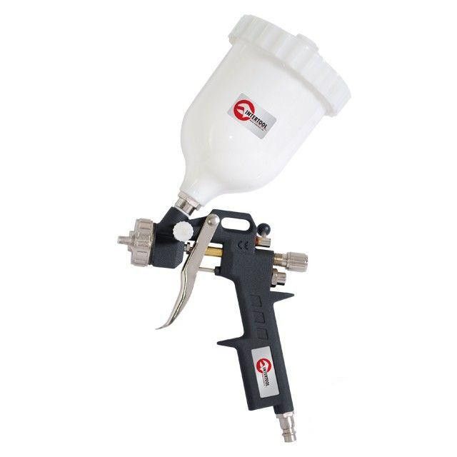 Пистолет покрасочный пневматический, форсунка 1.5мм, В/Б, 600мл, 3.5-5bar. Intertool PT-0210