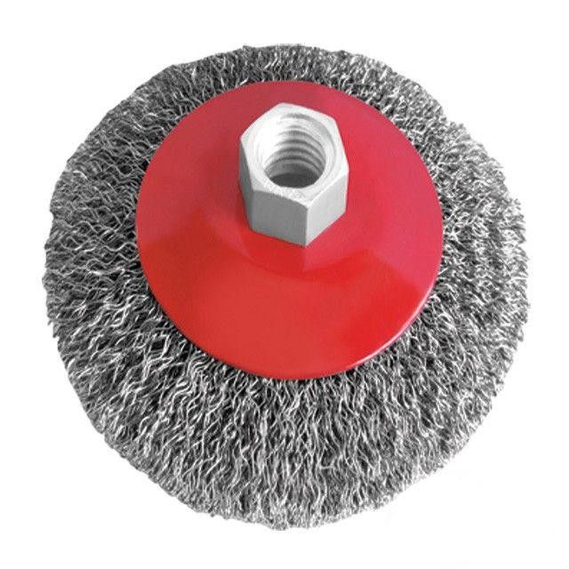 Щетка конусная 125 мм, для УШМ, М14 (витая проволока) Intertool BT-5125