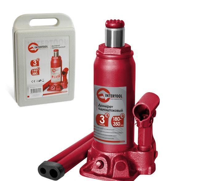 Домкрат "столбик" одноштоковый 5т, в чемодане Intertool GT0053