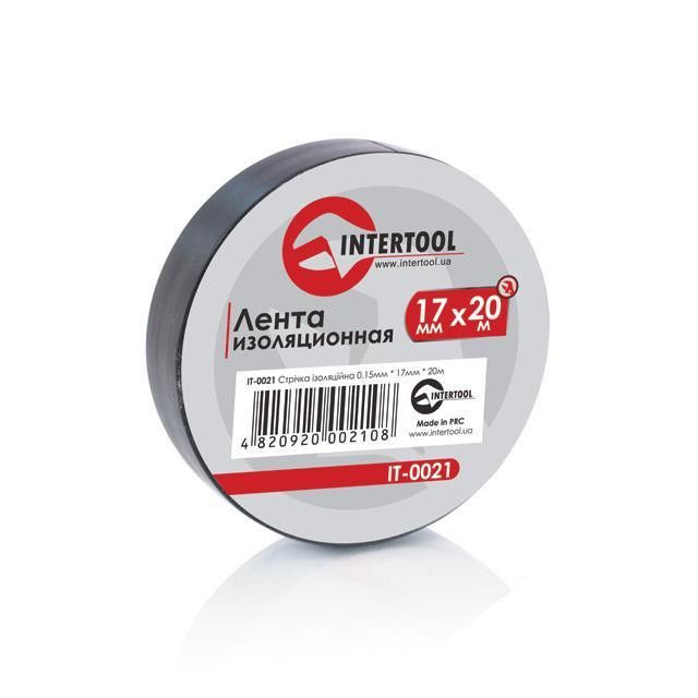 Лента изоляционная 0.15мм*17мм*20м черная (упак 10 шт) Intertool IT-0021