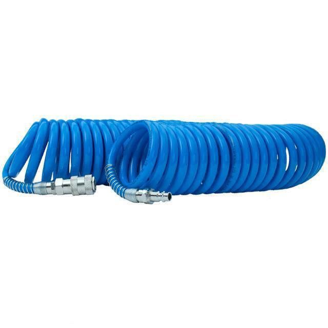 Шланг спиральный полиуретановый 6.5х10мм, 20м с быстроразъемными соединениями Intertool PT-1713 Шланг спиральный полиуретановый 6.5х10мм, 20м с быстроразъемными соединениями Intertool PT-1713