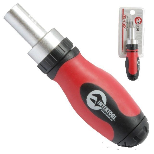 Отвертка реверсивная мини с комплектом насадок 5ед. Intertool VT-1005 Отвертка реверсивная мини с комплектом насадок 5ед. Intertool VT-1005
