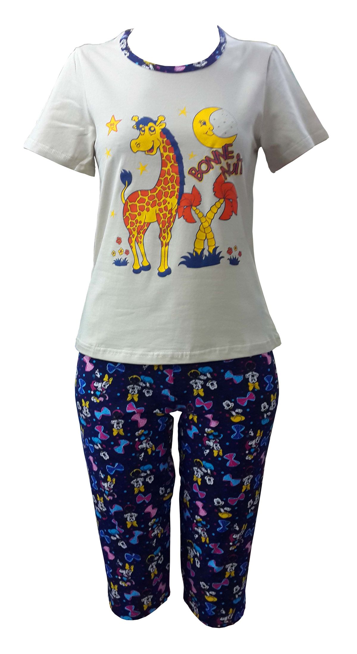 Пижама женская капри - футболка 42-52, расцветки в ассортименте Пижама женская капри - футболка 42-52, расцветки в ассортименте