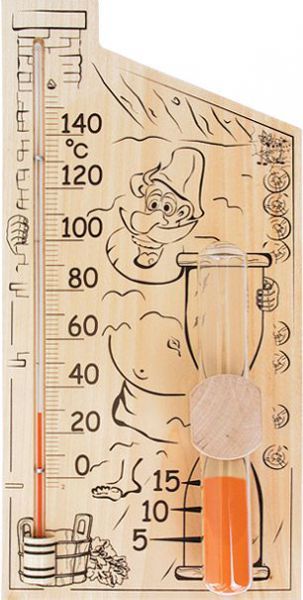 Термометр для сауны с песочными часами.Банная станция Термометр для сауны с песочными часами.Банная станция