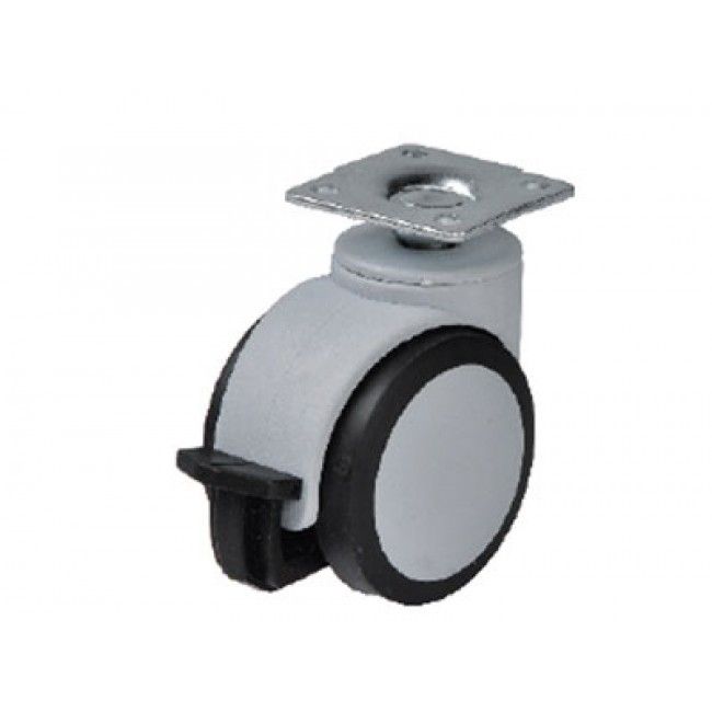 Ролик 561 с тормозом, резиновый, d=50 мм, h=70 мм HTS (Турция) до 35 кг Ролик 561 с тормозом, резиновый, d=50 мм, h=70 мм HTS (Турция) до 35 кг