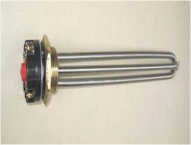 Тен из нерж. металла прямой формы с латунным основанием; трубная резьба 11/4 Тен из нерж. металла прямой формы с латунным основанием; трубная резьба 11/4 ".