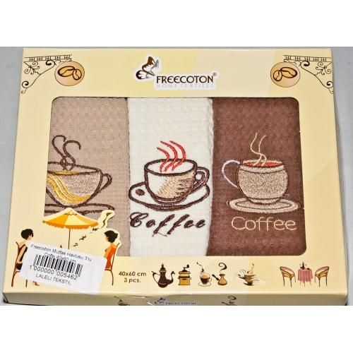 Набор полотенец кухонных FREECOTON (вафельное полотно, р-р 40х60 см, Турция)