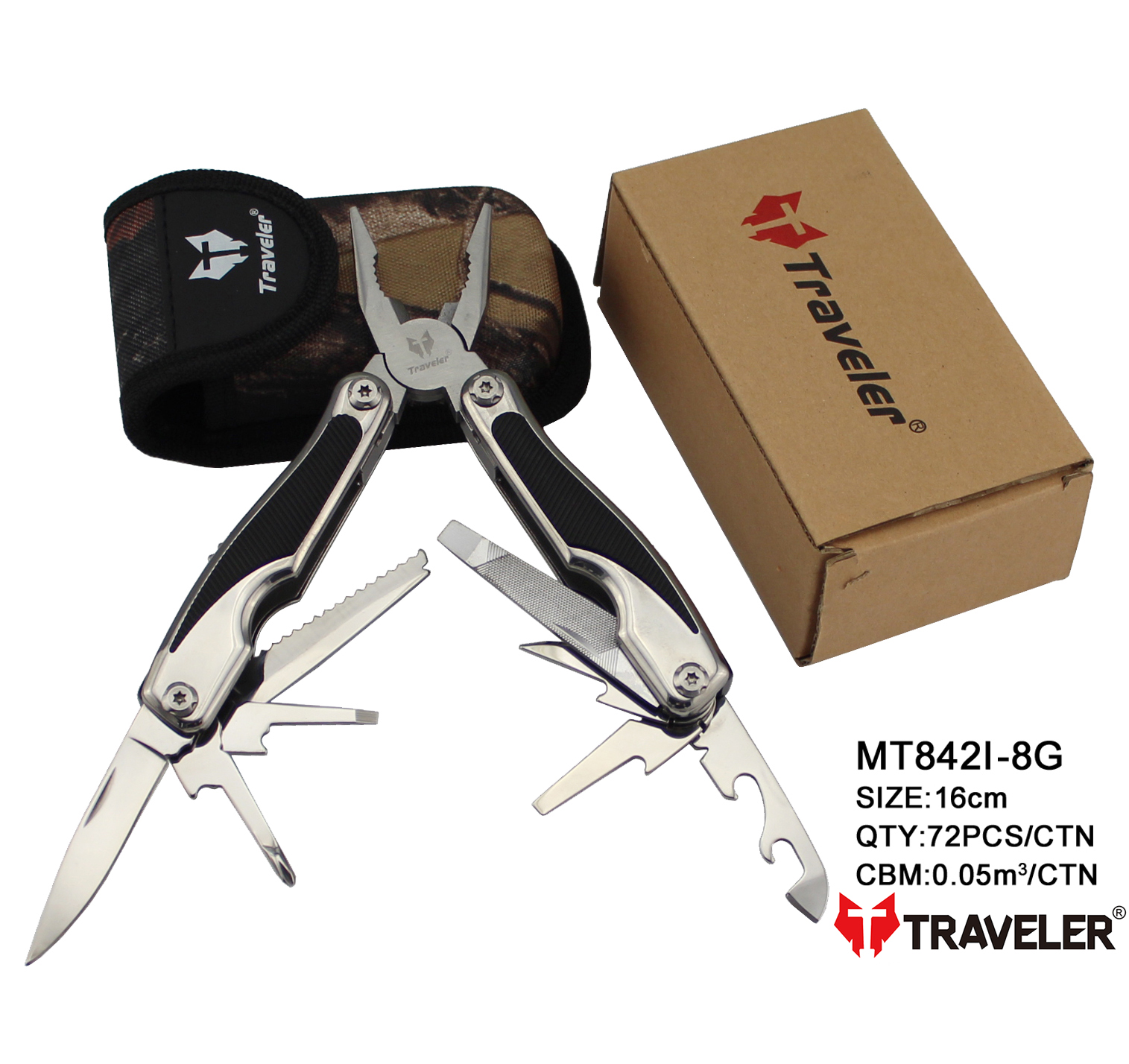 Мультиинструмент Мультитул Traveler 16см (72шт/ящ) MT842I-8G Черный Мультиинструмент Мультитул Traveler 16см (72шт/ящ) MT842I-8G Черный