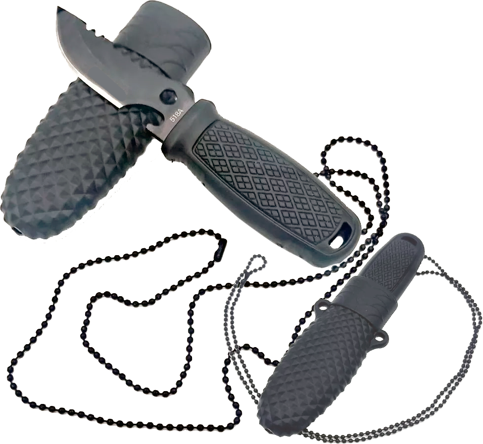 Нож нашейный тактический, с ожерельем, сталь, 518А Нож нашейный тактический, с ожерельем, сталь, 518А