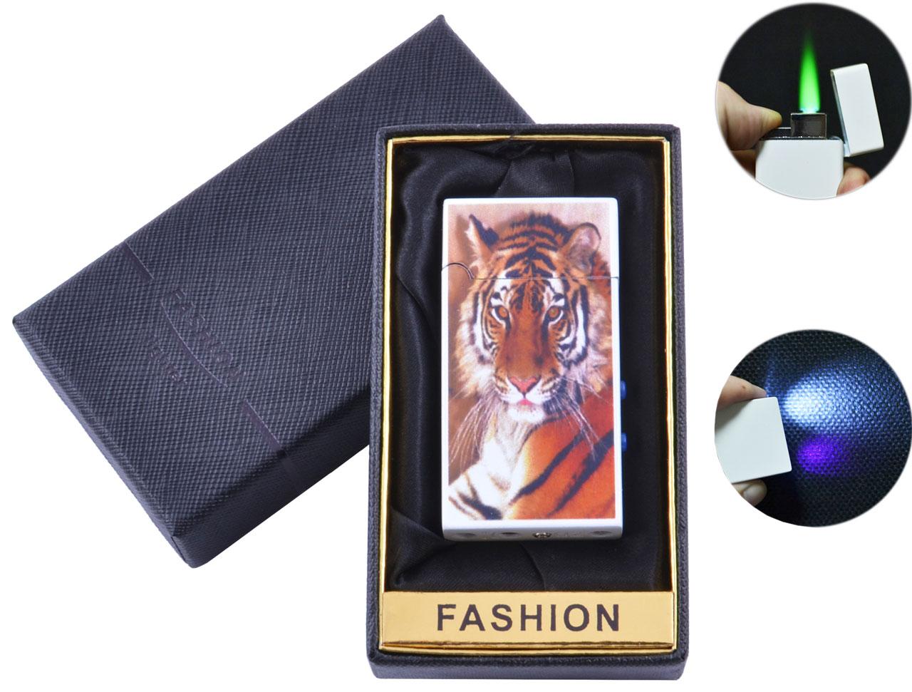 Зажигалка с фонариком в подарочной коробке Тигр (Турбо пламя) №1987-2 Зажигалка с фонариком в подарочной коробке Тигр (Турбо пламя) №1987-2