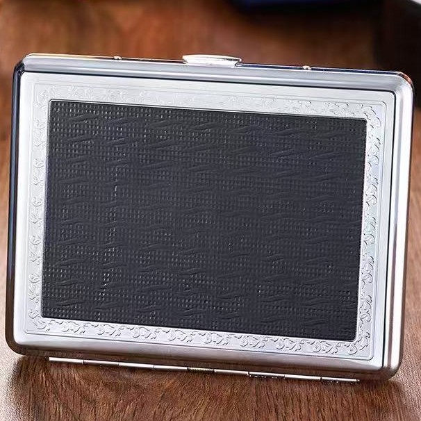 Металлический портсигар на 20 сигарет с тиснением под кожу HL-704-1 Металлический портсигар на 20 сигарет с тиснением под кожу HL-704-1