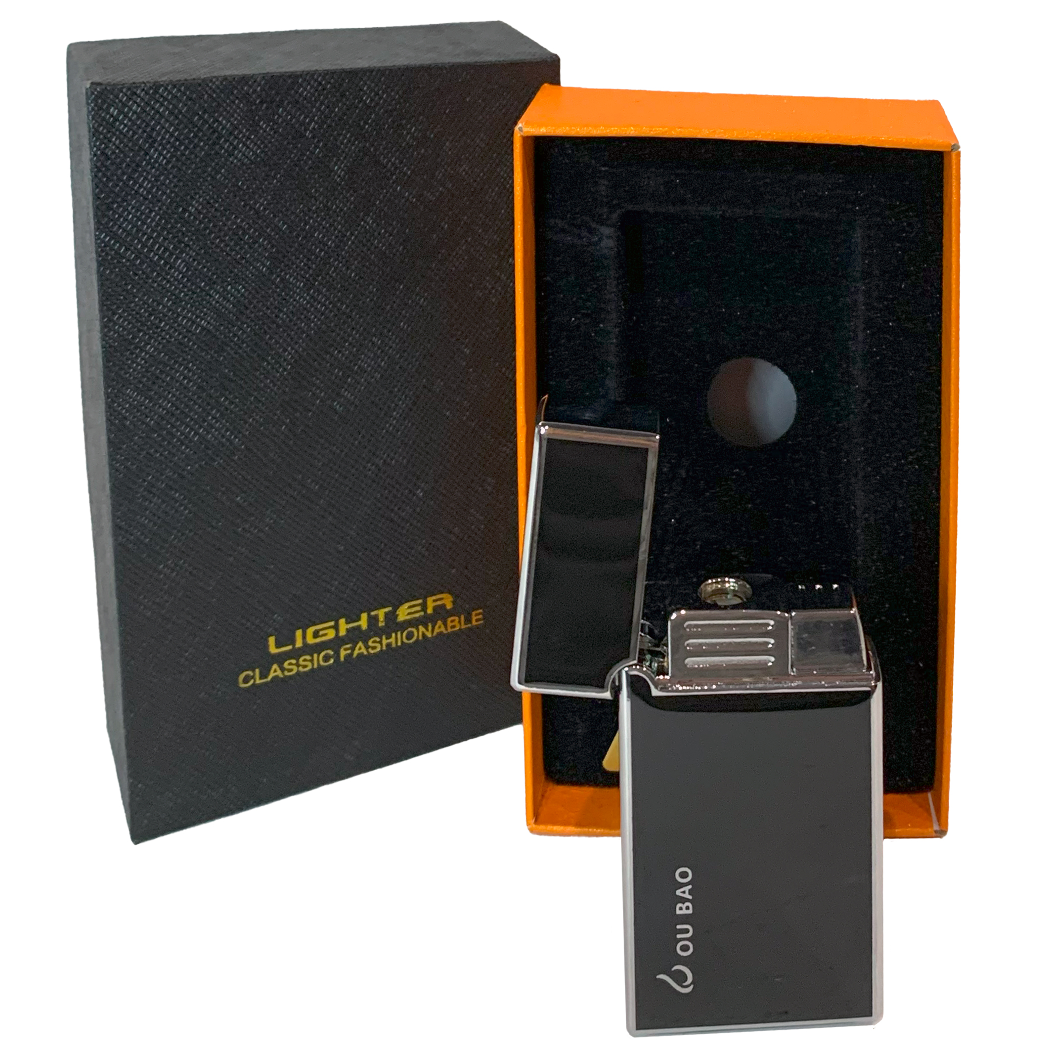 Газовая зажигалка OUBAO 2 в 1: обычное и турбо-пламя Газовая зажигалка OUBAO 2 в 1: обычное и турбо-пламя
