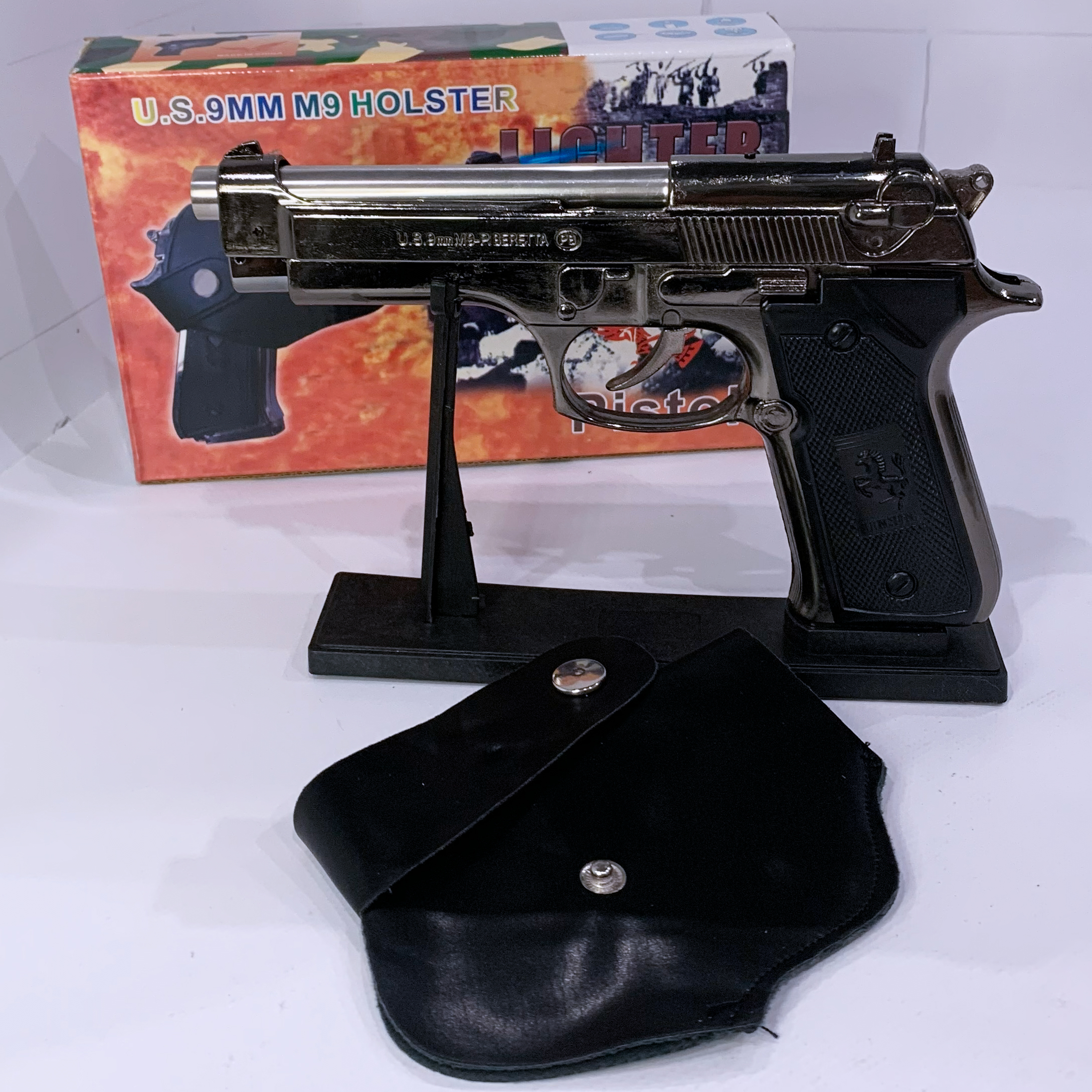 Газовая зажигалка Пистолет M9 с кобурой HL-625 Black Газовая зажигалка Пистолет M9 с кобурой HL-625 Black