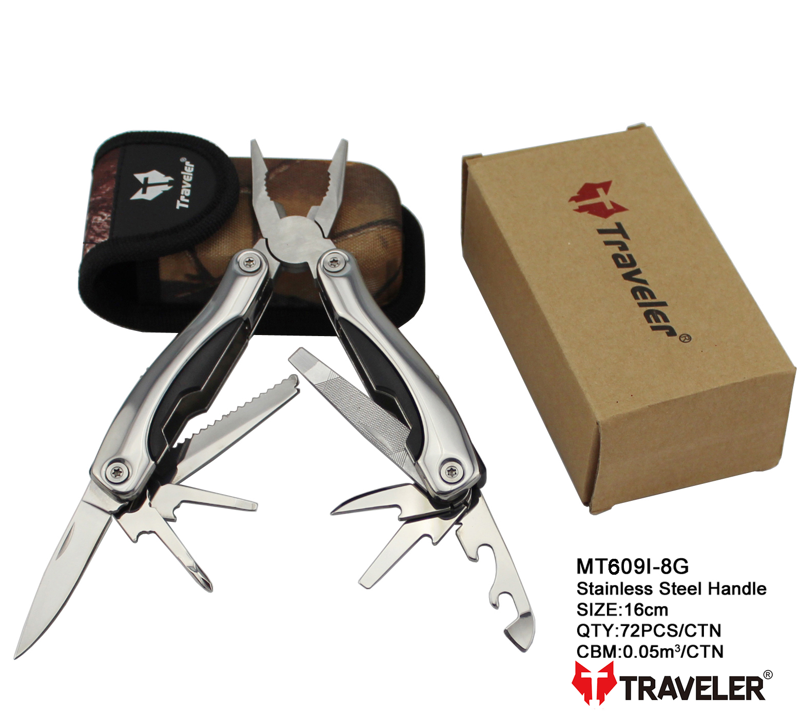 Многофункциональный нож (мультитул) Traveler 16см (72шт/ящ) MT609I-8G Многофункциональный нож (мультитул) Traveler 16см (72шт/ящ) MT609I-8G