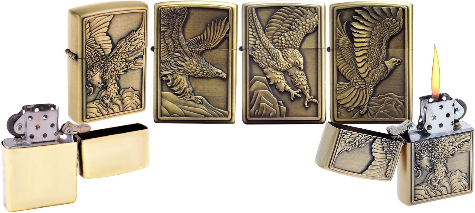 Зажигалка бензиновая металлическая Орлы Зажигалка бензиновая металлическая Орлы