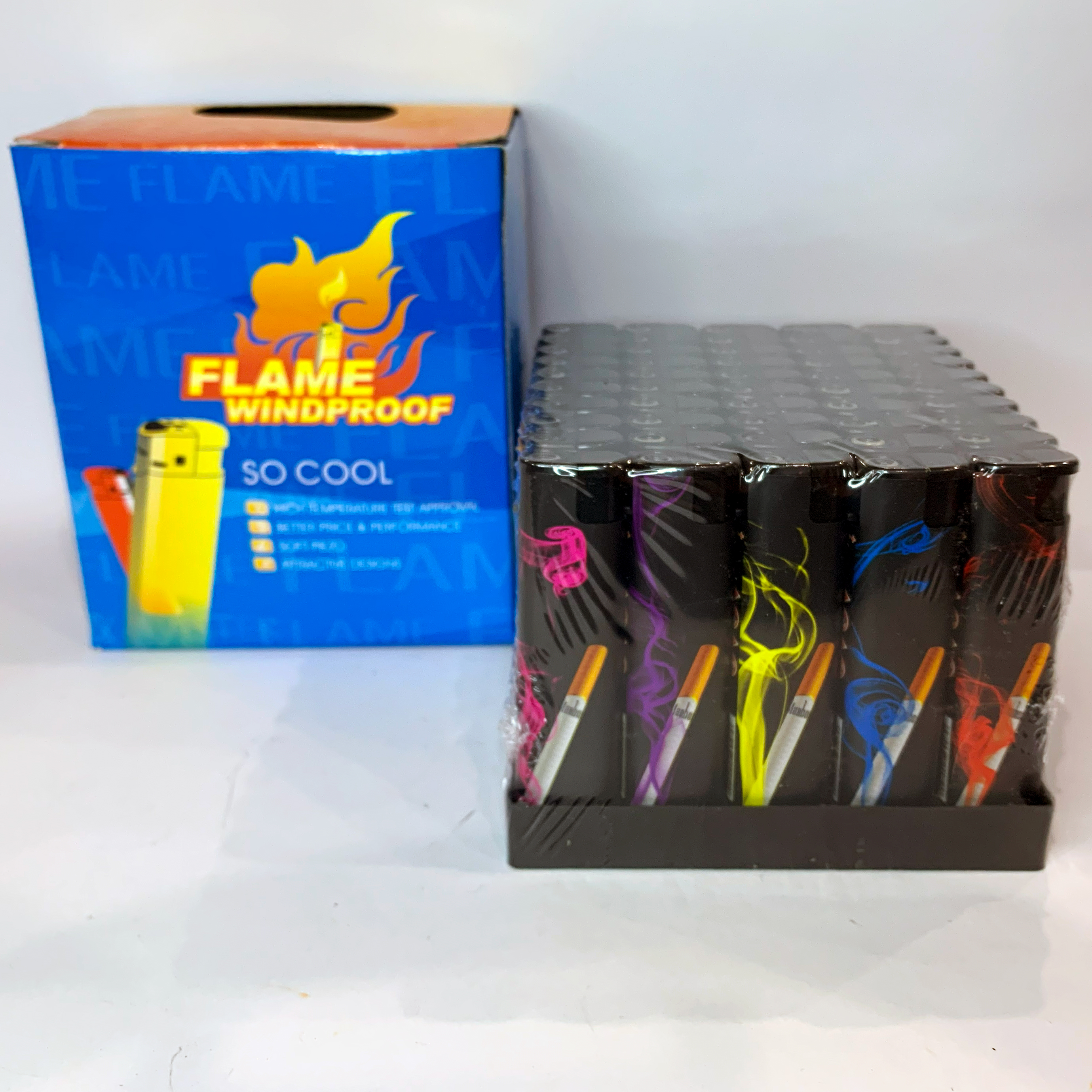 Газовые турбо-зажигалки FLAME WINDPROOF с абстрактным дизайном Газовые турбо-зажигалки FLAME WINDPROOF с абстрактным дизайном