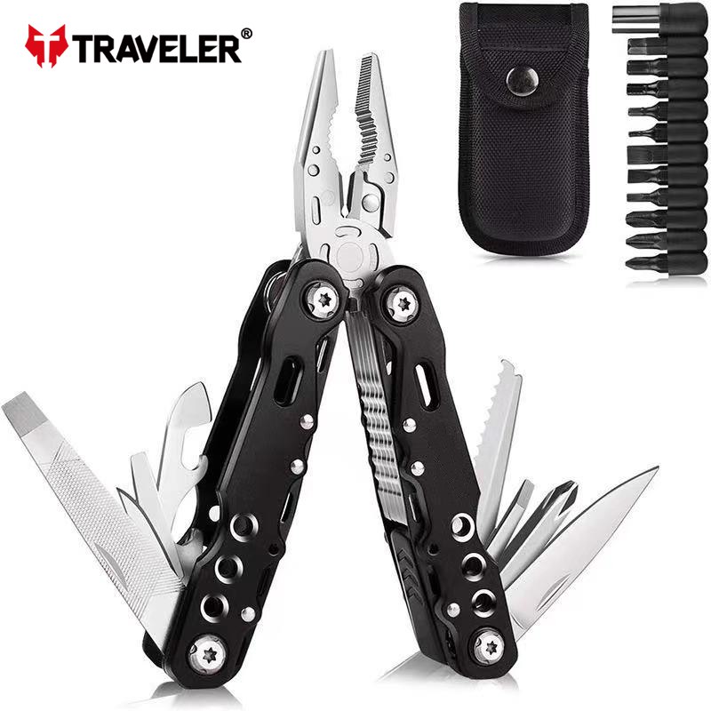 Мультитул 15в1 туристический, армейский, тактический, с чехлом Traveler 16,2см MQ007D-8G Мультитул 15в1 туристический, армейский, тактический, с чехлом Traveler 16,2см MQ007D-8G