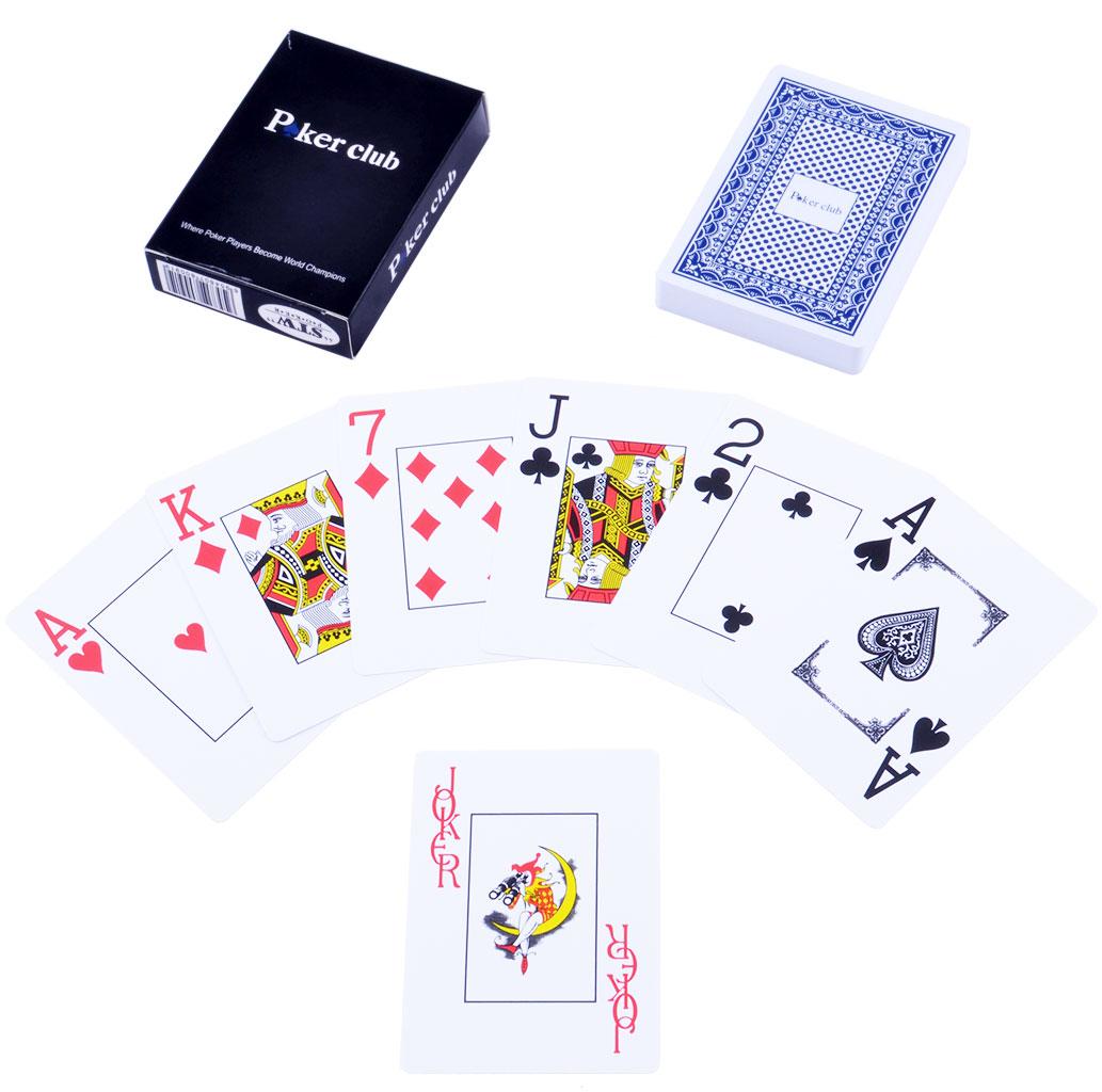Карты игральные пластиковые «Poker Club» (Синяя Рубашка) №408-9 / 25395-3 Карты игральные пластиковые «Poker Club» (Синяя Рубашка) №408-9 / 25395-3