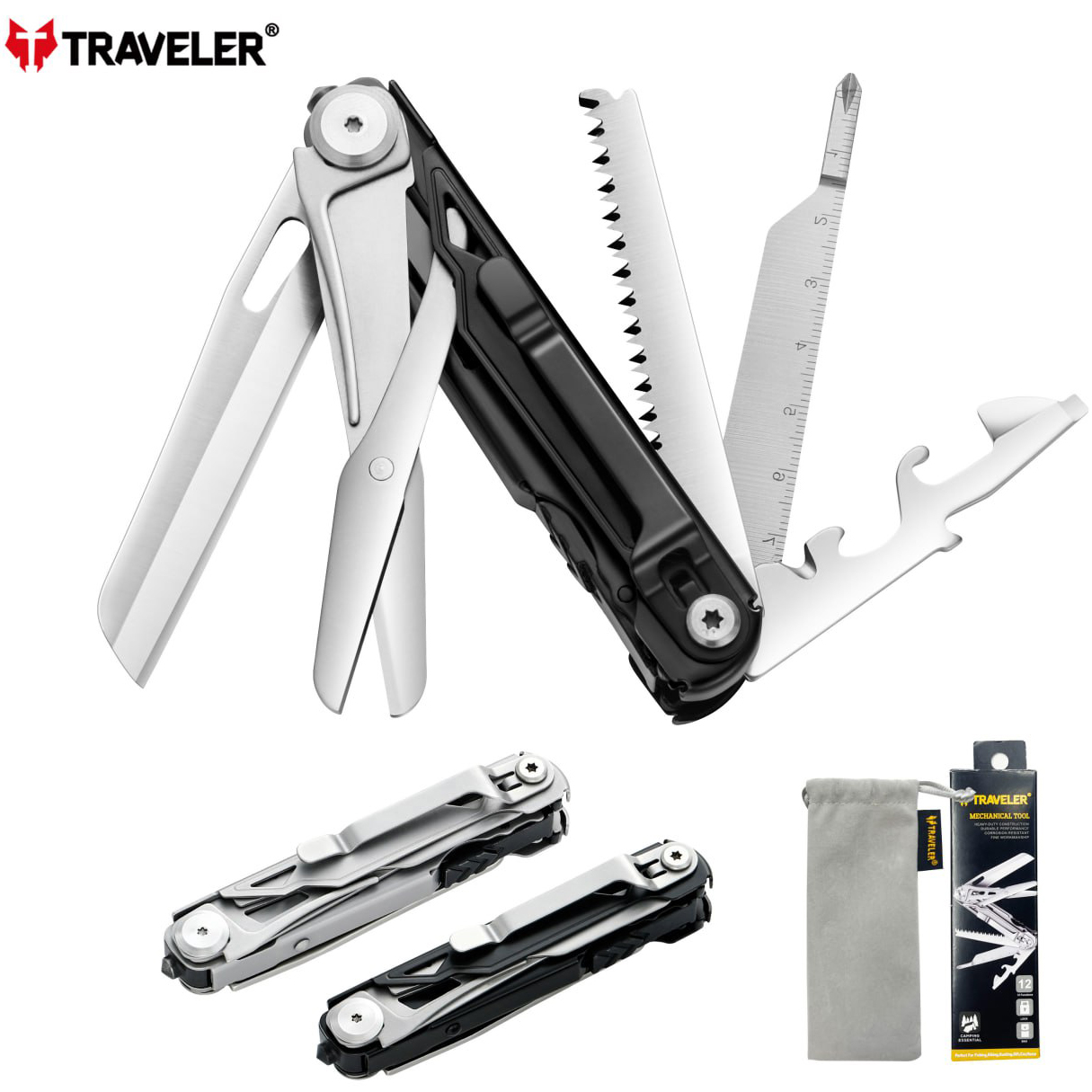 Мультитул Traveler 11 см, 148 г – многофункциональный инструмент MQ063G Black Мультитул Traveler 11 см, 148 г – многофункциональный инструмент MQ063G Black