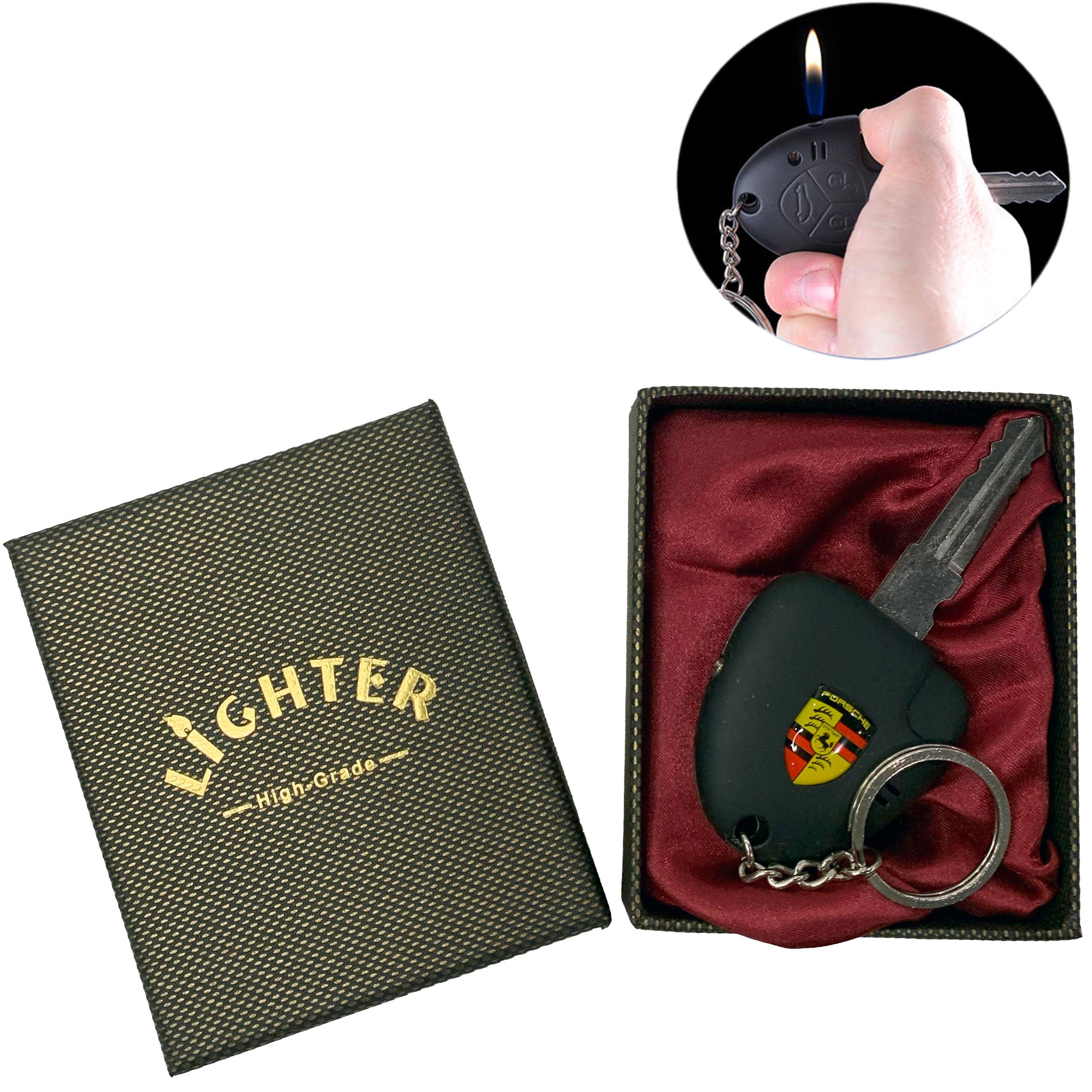 Зажигалка подарочная с брелком Ключ Porsche Зажигалка подарочная с брелком Ключ Porsche