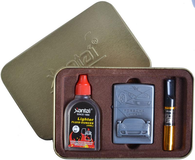 Подарочный набор Porsche Carrera GT 3в1 Зажигалка, бензин, мундштук №4715-3 Подарочный набор Porsche Carrera GT 3в1 Зажигалка, бензин, мундштук №4715-3