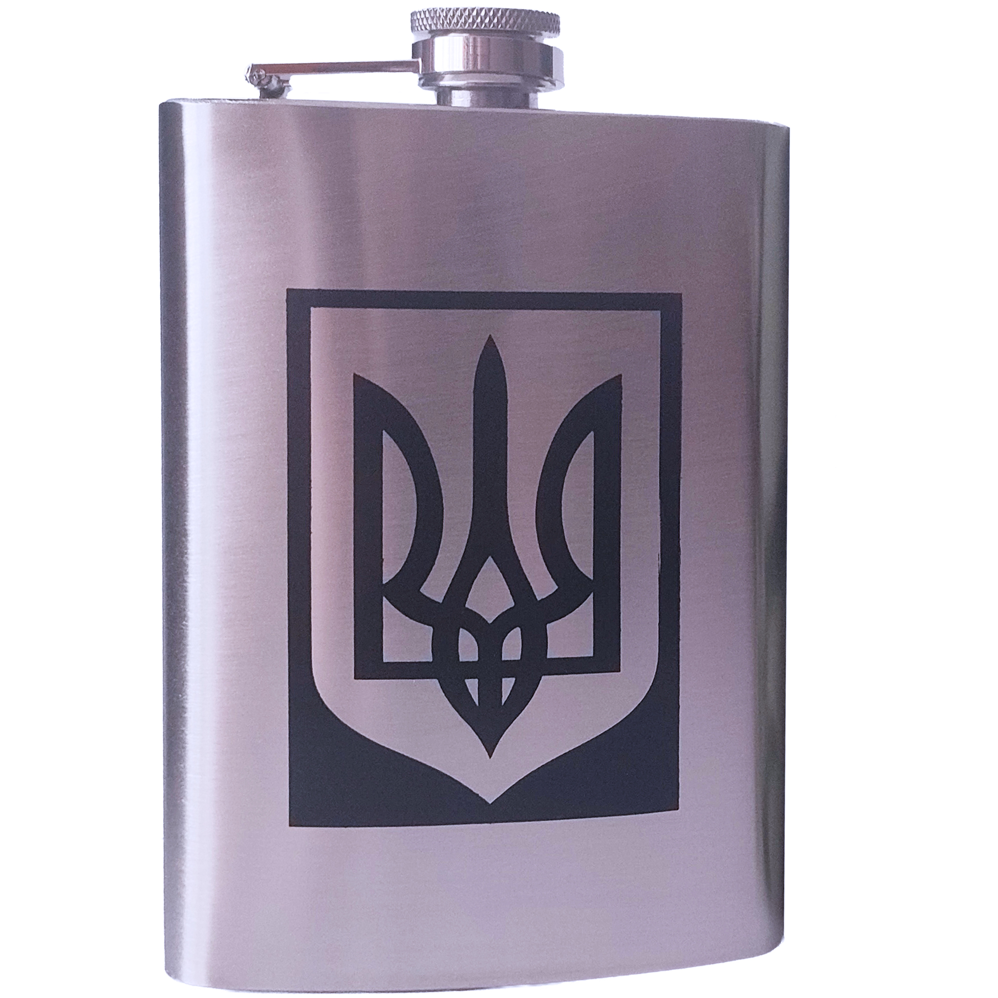 Фляга металлическая 9 oz (270 мл) с гербом Украины UKR-7 Фляга металлическая 9 oz (270 мл) с гербом Украины UKR-7