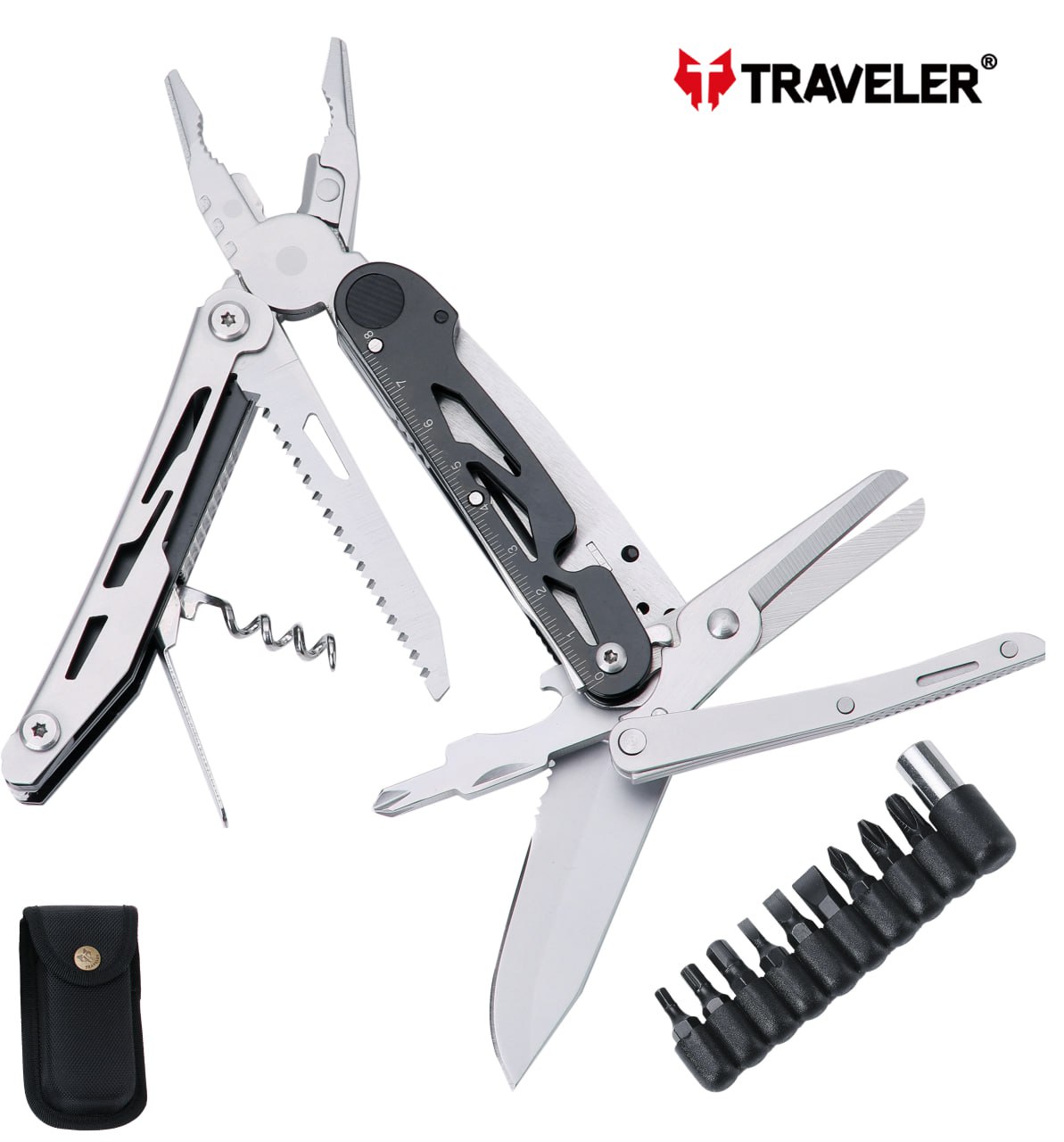 Мультитул тактический Traveler для охоты и рыбалки 12в1, 16см MQ039-DG Мультитул тактический Traveler для охоты и рыбалки 12в1, 16см MQ039-DG