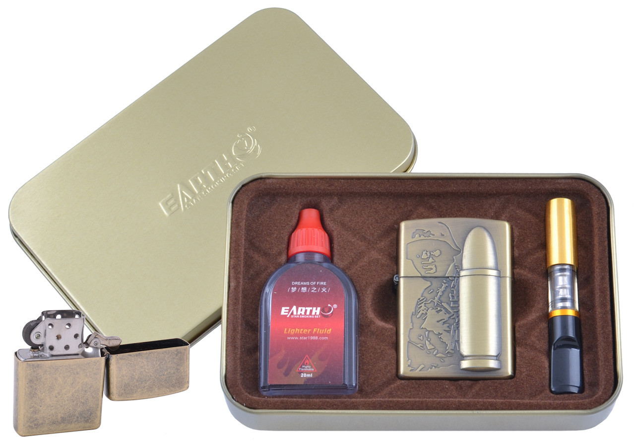 Зажигалка бензиновая в подарочной коробке (Баллончик бензина/Мундштук) Патрон XT-4932-1 Зажигалка бензиновая в подарочной коробке (Баллончик бензина/Мундштук) Патрон XT-4932-1