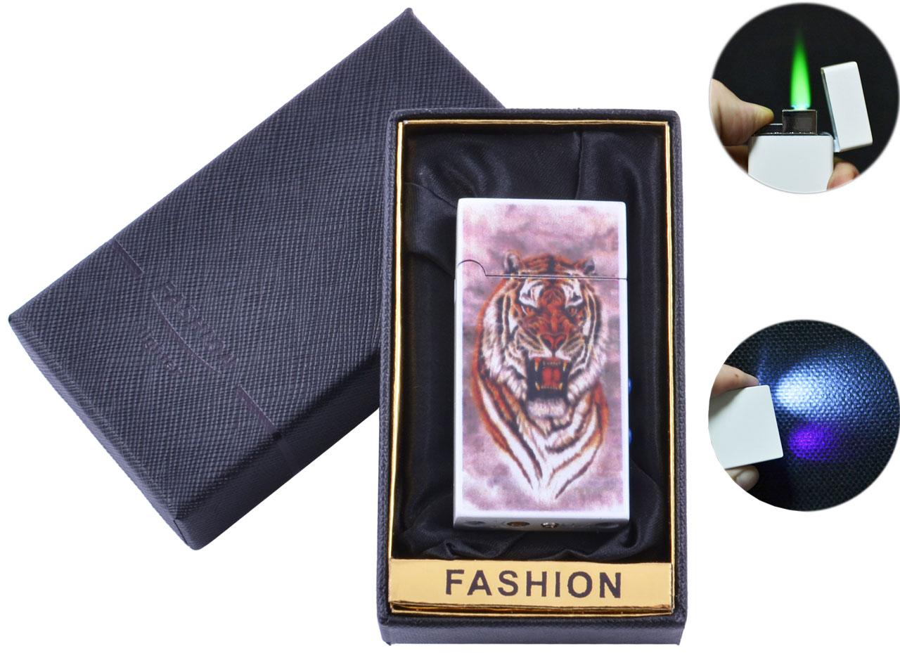 Зажигалка с фонариком в подарочной коробке Тигр (Турбо пламя) №1987-4 Зажигалка с фонариком в подарочной коробке Тигр (Турбо пламя) №1987-4