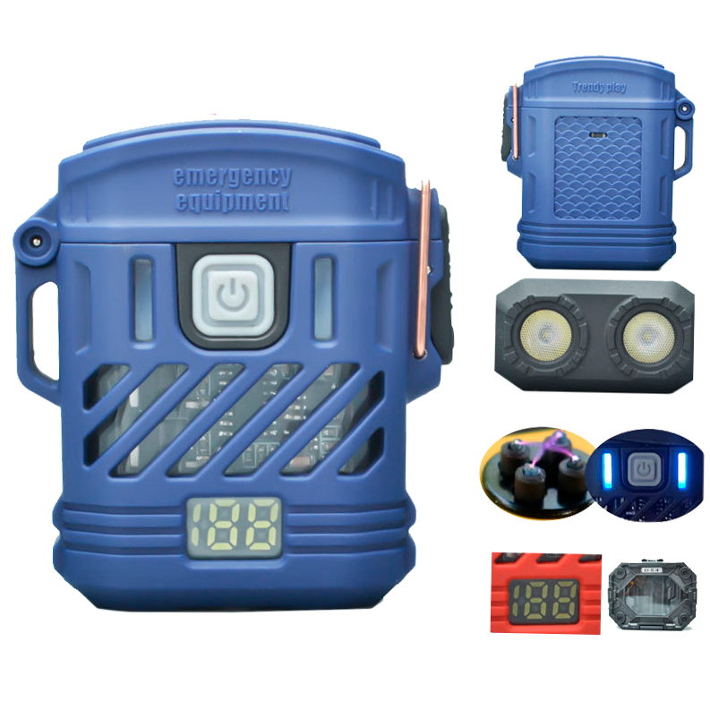 Фонарь зажигалка импульсно-дуговая⚡️Li-Ion аккумулятор, индикация заряда, ЗУ Type-C, Box D53-2LED