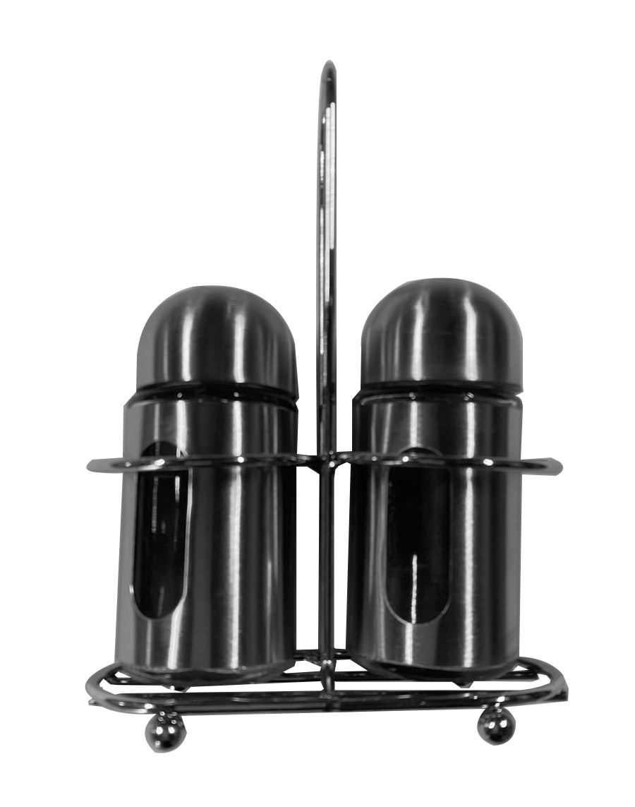 Набор для специй соль-перец нержавейка + стекло на подставке Набор для специй соль-перец нержавейка + стекло на подставке