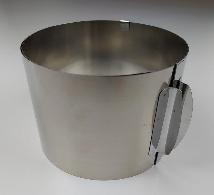 Форма раздвижная для выпечки и сборки десертов Круг H12 см с разметкой 16-30 см диаметром Форма раздвижная для выпечки и сборки десертов Круг H12 см с разметкой 16-30 см диаметром