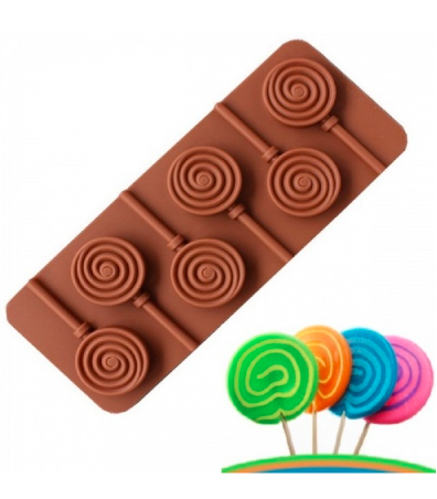 Форма силиконовая для леденцов Спиральки с палочками Форма силиконовая для леденцов Спиральки с палочками