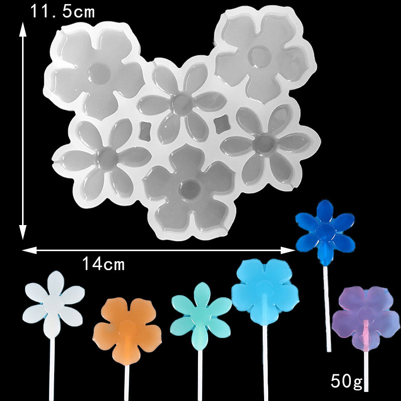 Форма силиконовая для леденцов Цветы из 6 шт Форма силиконовая для леденцов Цветы из 6 шт