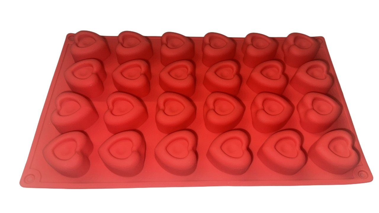 Форма силиконовая для выпечки Сердце из 24 Форма силиконовая для выпечки Сердце из 24