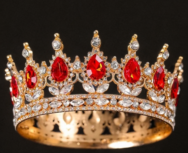 Декор для торта Корона D12 с красными камнями Декор для торта Корона D12 с красными камнями