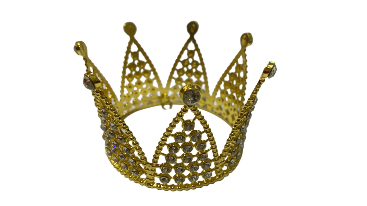 Декор для торта Корона D7 см с белыми камнями Декор для торта Корона D7 см с белыми камнями