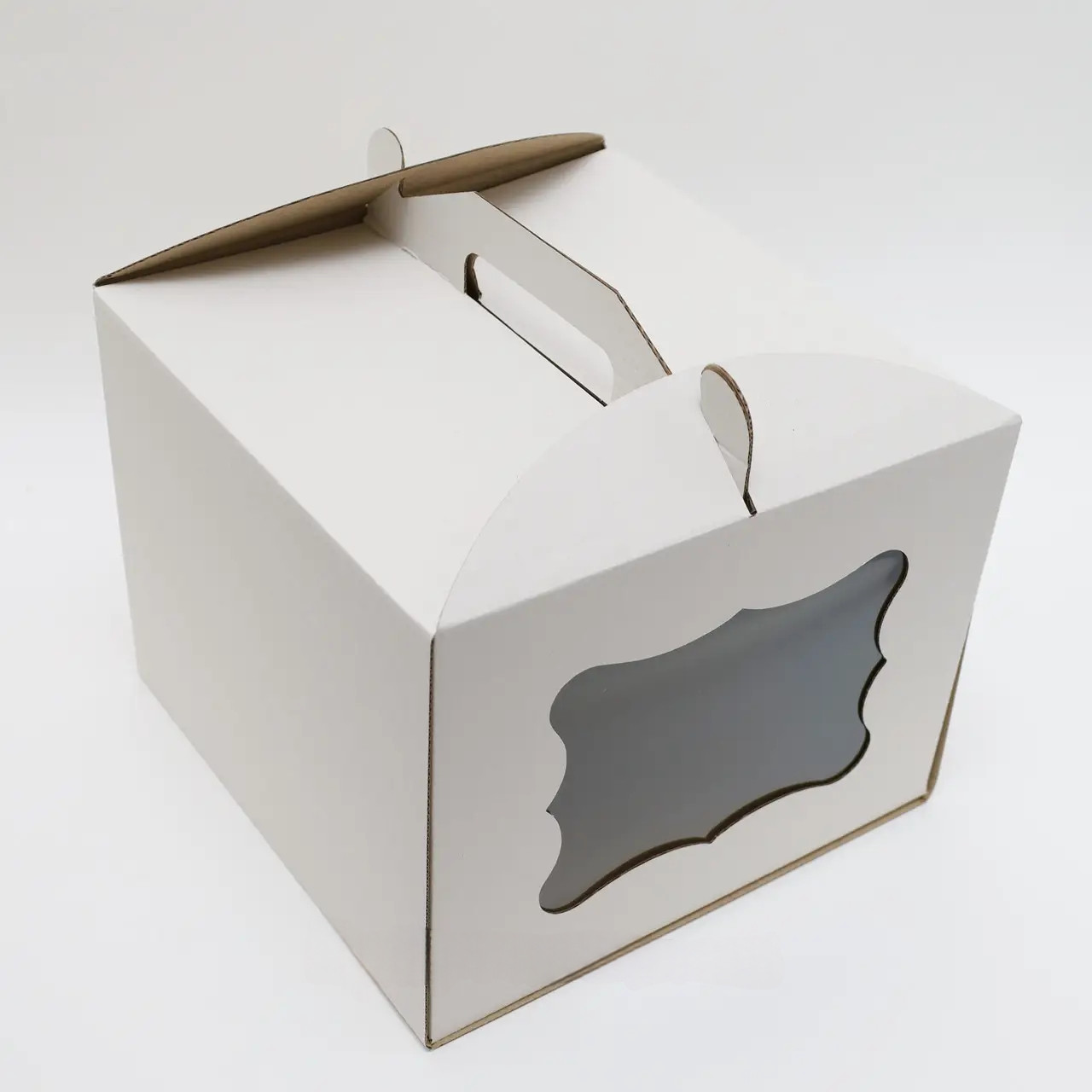 Коробка для торта 250*250*200 мм с окошком ажур Коробка для торта 250*250*200 мм с окошком ажур